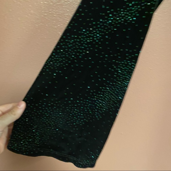 NWT Topshop green glitter velvet romper US size 6 - Picture 3 of 9